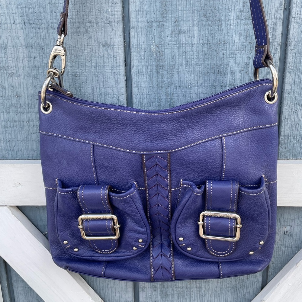 NWOT Blue Tignanello Pebble Leather Crossbody Bag